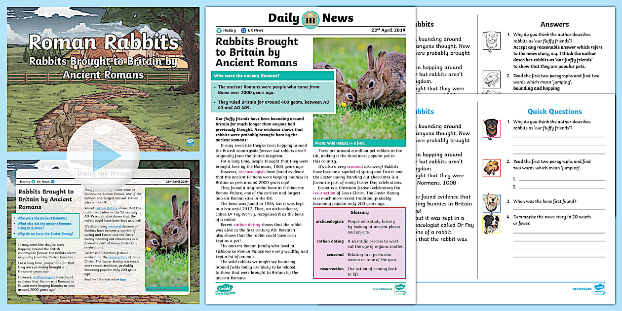 UKS2 Roman Rabbits Daily News Resource Pack - Twinkl