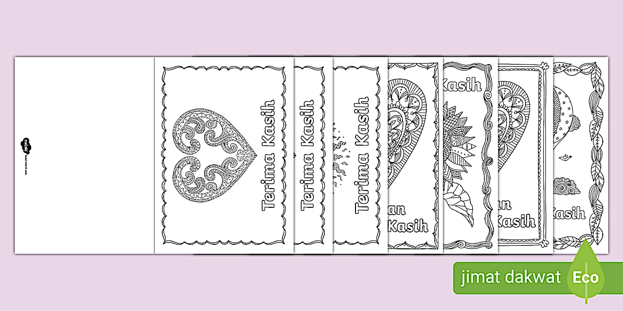 Lembaran Mewarna Terima Kasih (teacher made) - Twinkl