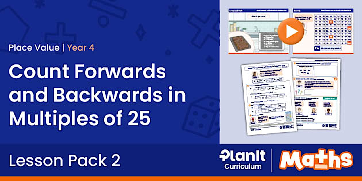 👉 Year 4 Count Forwards and Backwards in Multiples of 25 Taching Pack