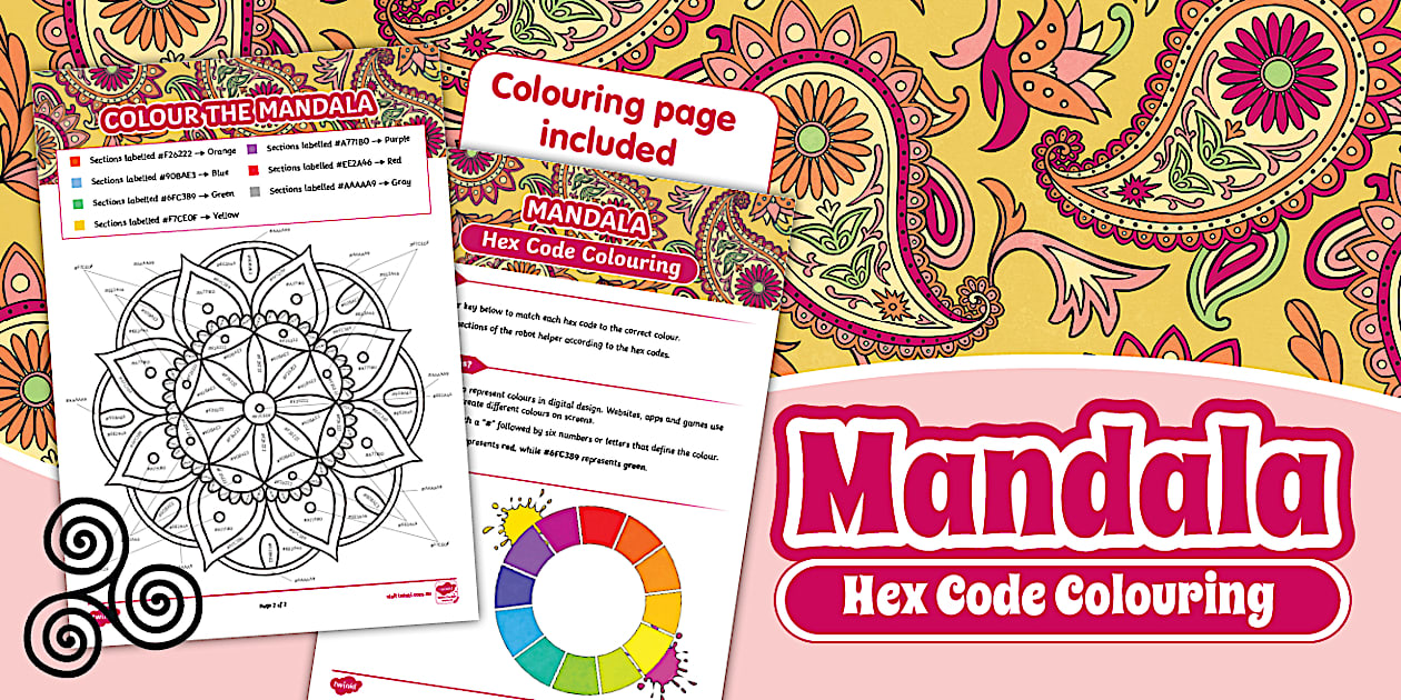 Hex Code Colouring- Mandala