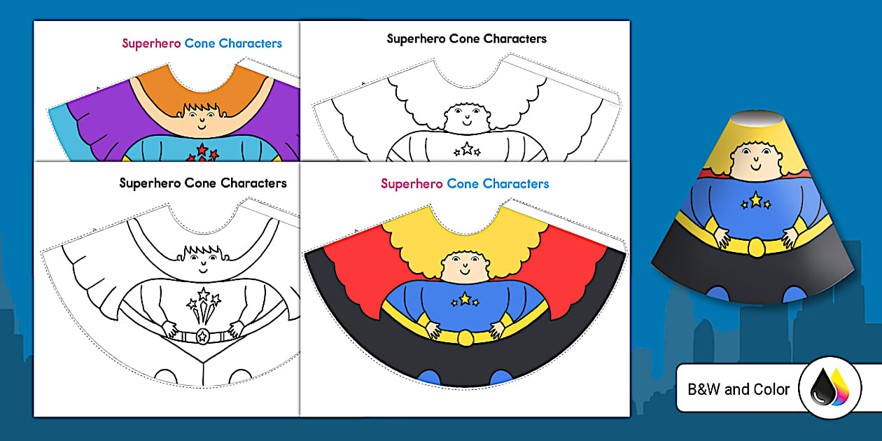 Superhero Cone Characters Craft
