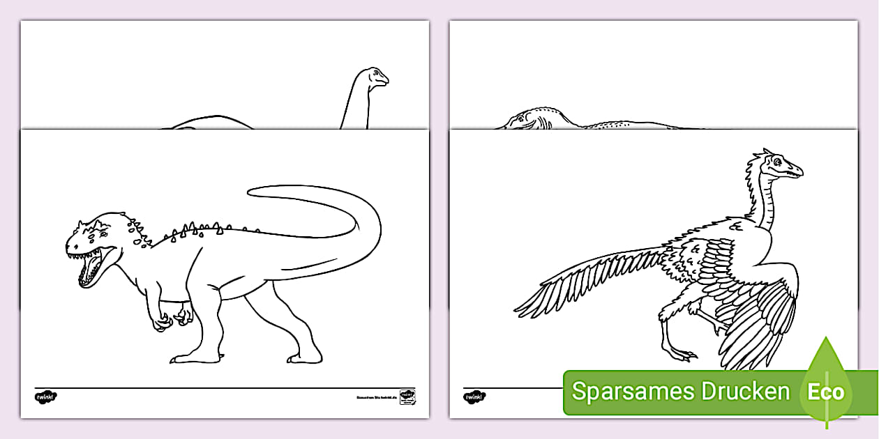  Dinosaurier - Ausmalbilder (Teacher-Made) - Twinkl Bildidee 
