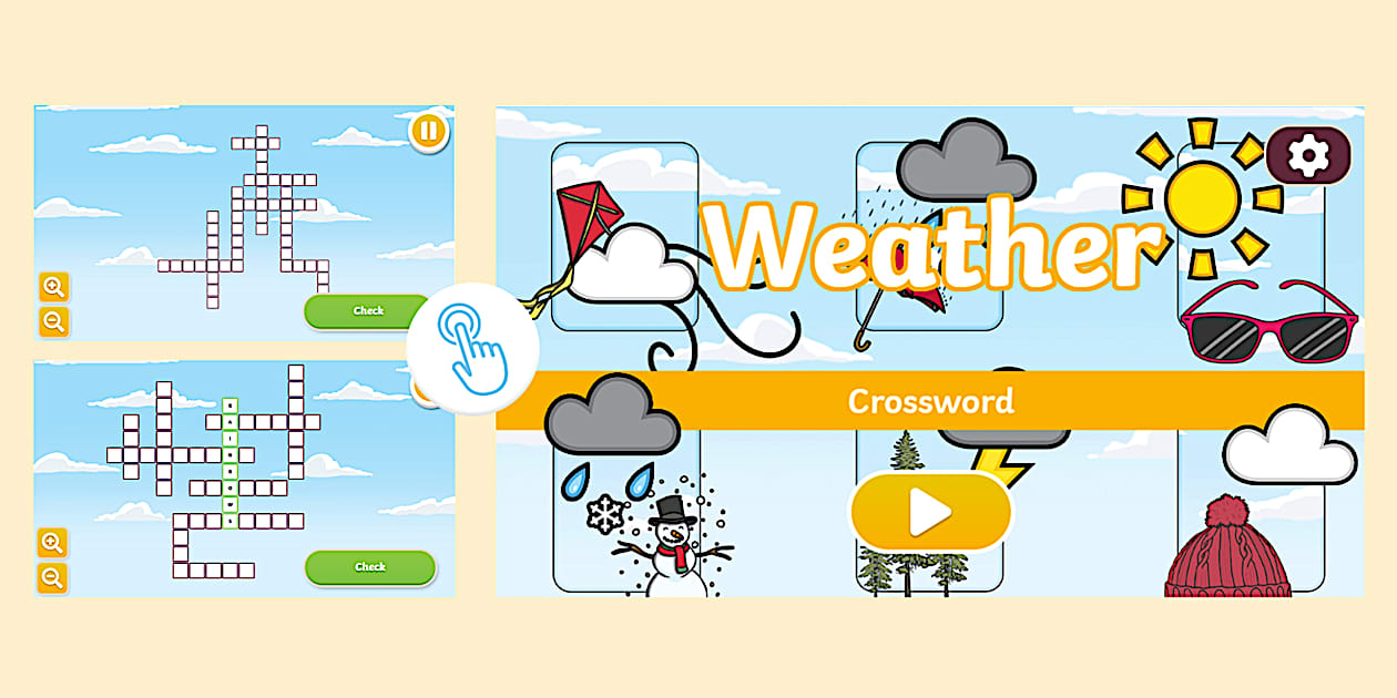 Weather Interactive Crossword (professor feito) Twinkl
