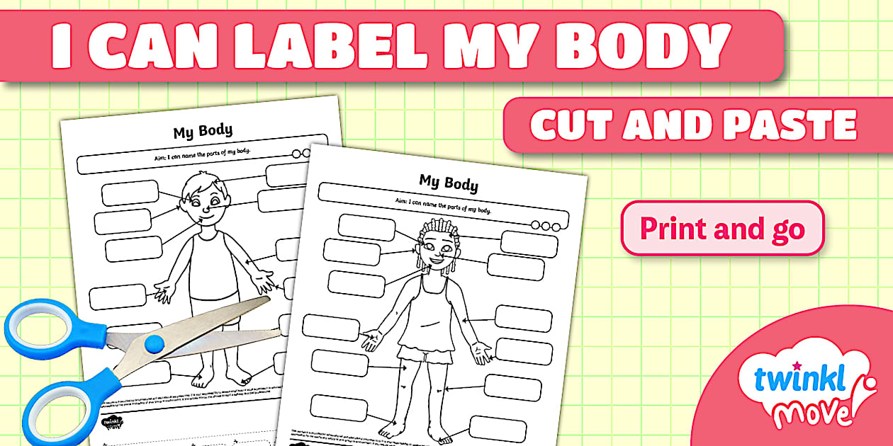 I Can Label My Body Cut and Paste Worksheet