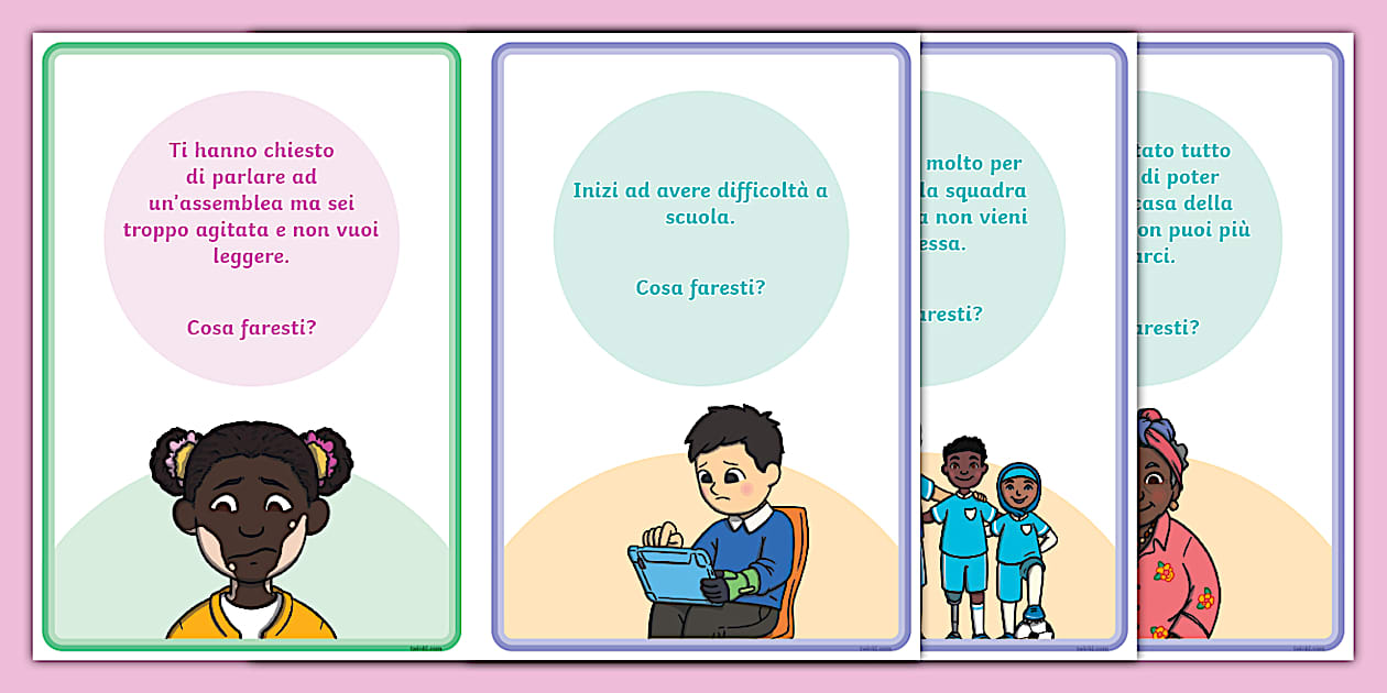 Scenario sociale: problem solving - Discussion cards