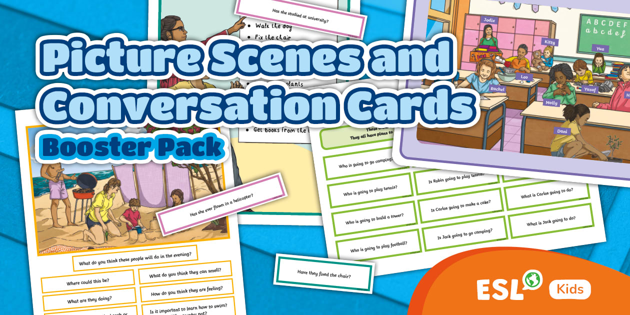 ESL Picture Scenes and Conversation Cards Pack [Kids]