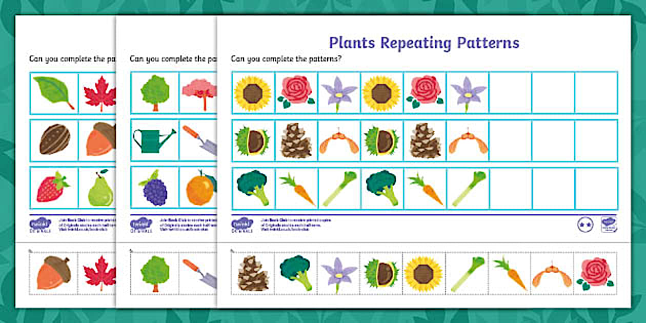 👉 Plants Repeating Patterns Differentiated Cut & Stick Activity