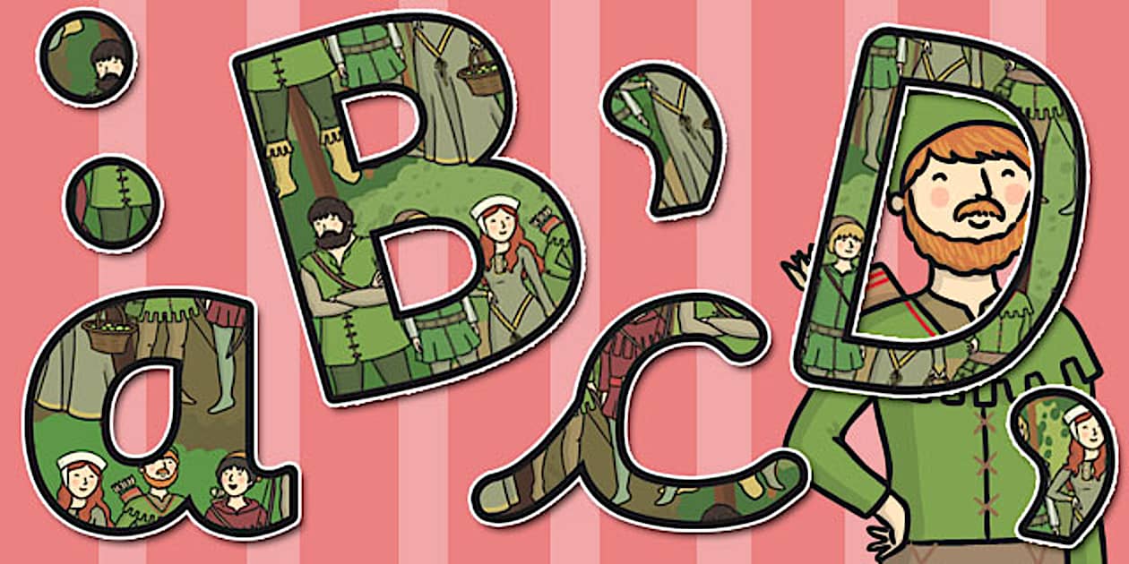 Cursive Robin Hood Themed A4 Display Lettering - Twinkl