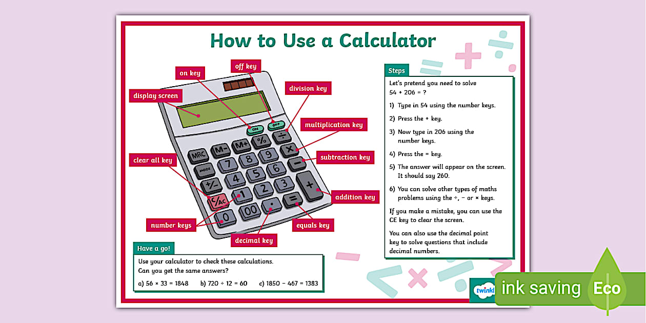 How to Use a Calculator Desk Mat - Maths - SEN - KS2 - Twinkl