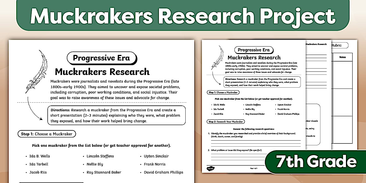 Progressive Era Muckrakers Answer Key Twinkl USA