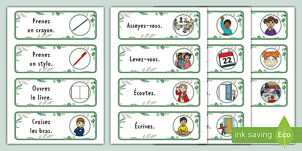 👉 French: Botanical-Themed Lesson Prompt Cards - Twinkl