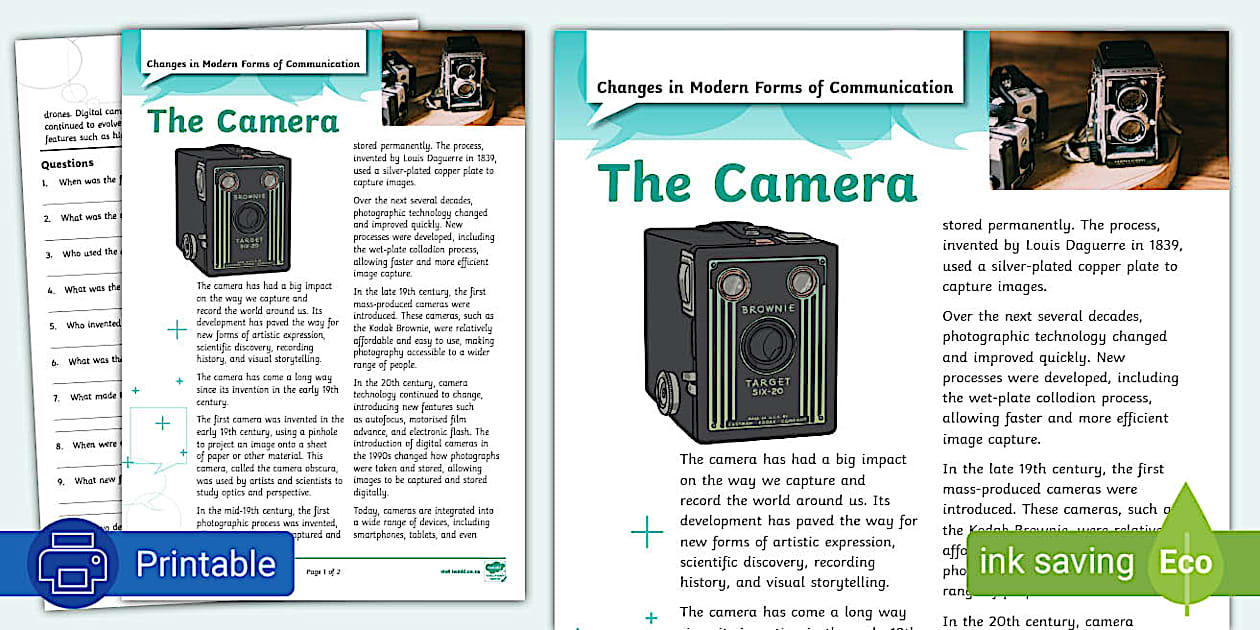 Camera Form Changes in Modern Forms of Communication: The Camera