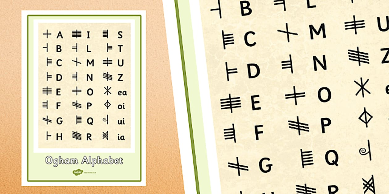 Ogham Writing | Alphabet Poster (teacher made) - Twinkl