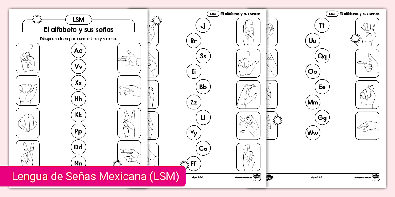 Hoja de actividad: Encontrando la seña en LSM - Twinkl