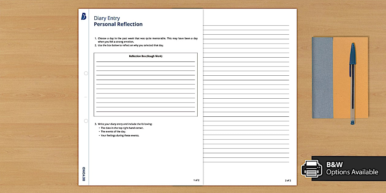 Diary Entry Personal Reflection (Teacher-Made) - Twinkl