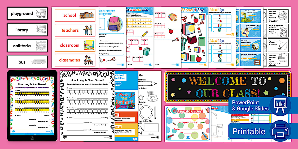 First Grade First Week of School Activity Pack