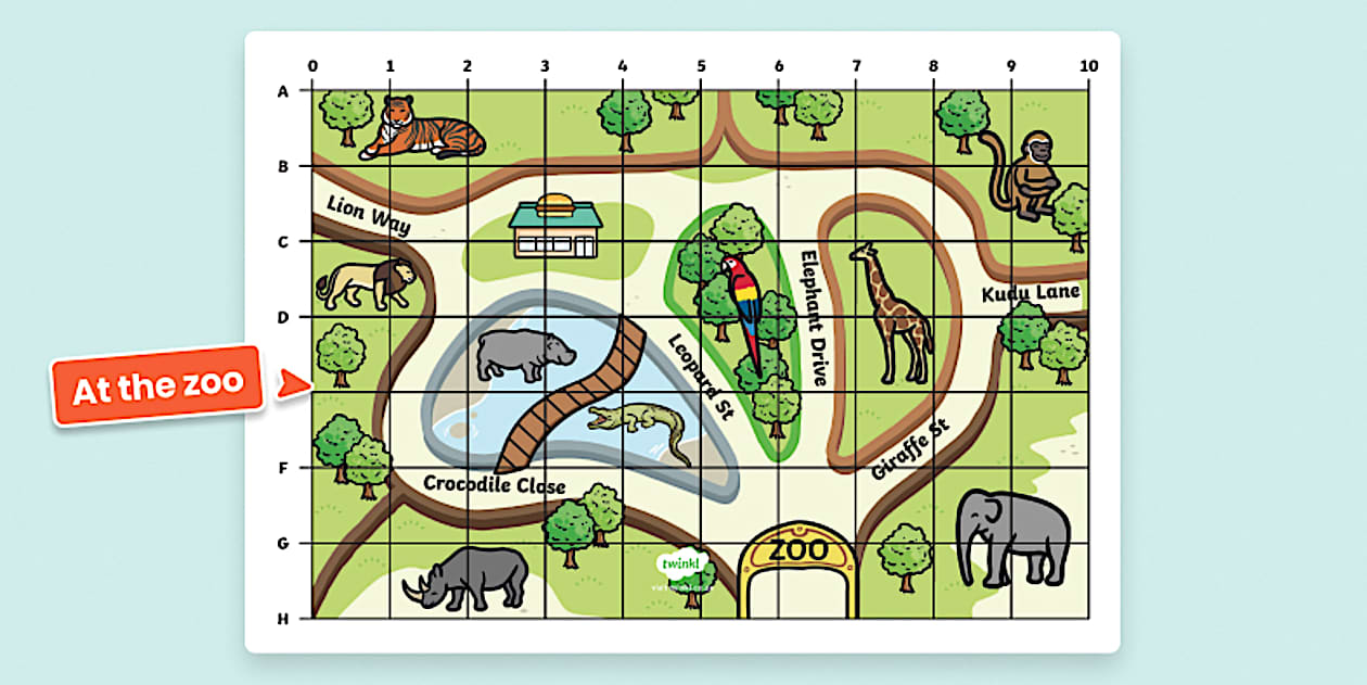 Map Skills | Geography | At The Zoo Map Resource