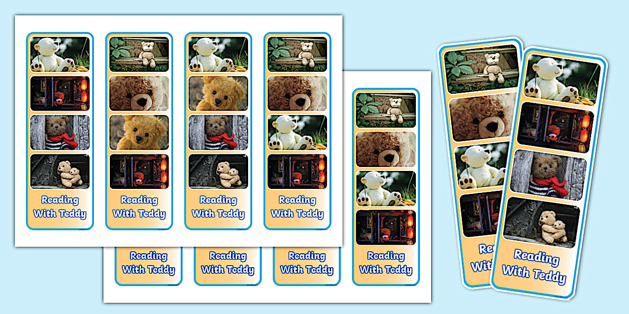 Teddy Bear Photo Strip Bookmarks (Hecho por educadores)