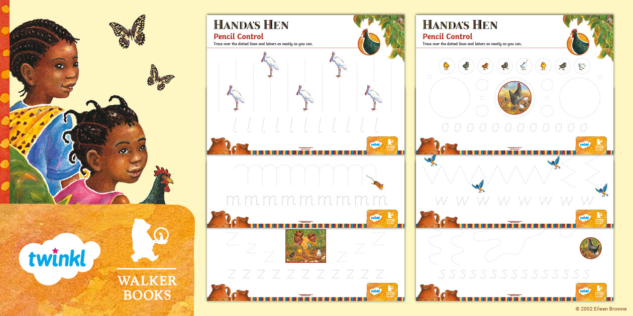 FREE! - Handa's Hen: Pencil Control Activity Sheets | Twinkl