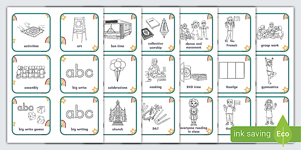 Topic Timetabe Card Muted Rainbow Timetable cards