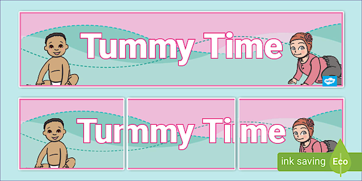 Tummy Time Display Banner (teacher made) - Twinkl