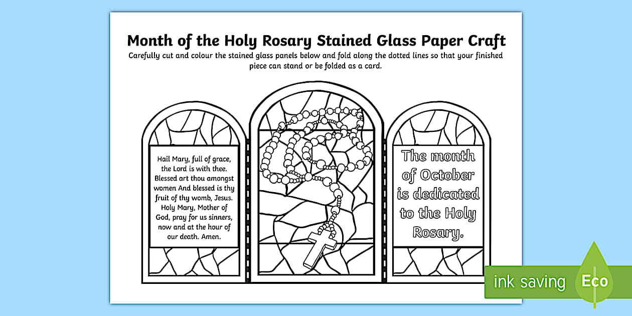 Month of the Holy Rosary Stained Glass Paper Craft