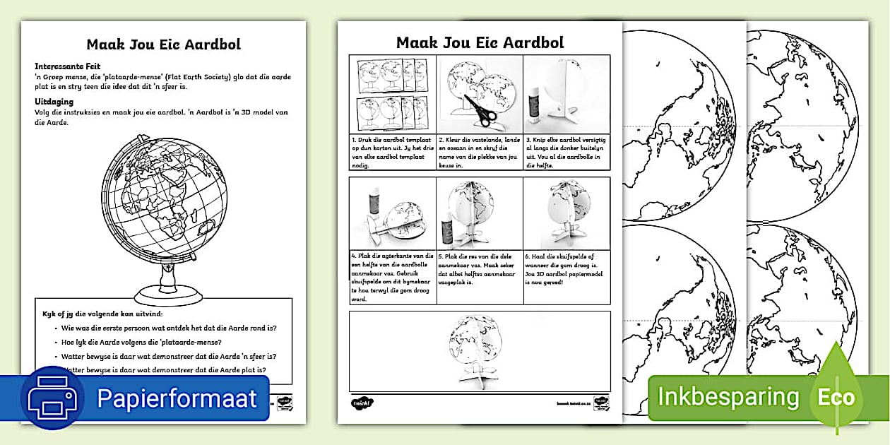 Hoe Om N Aardbol Te Maak Graad 6 Aardrykskunde Twinkl