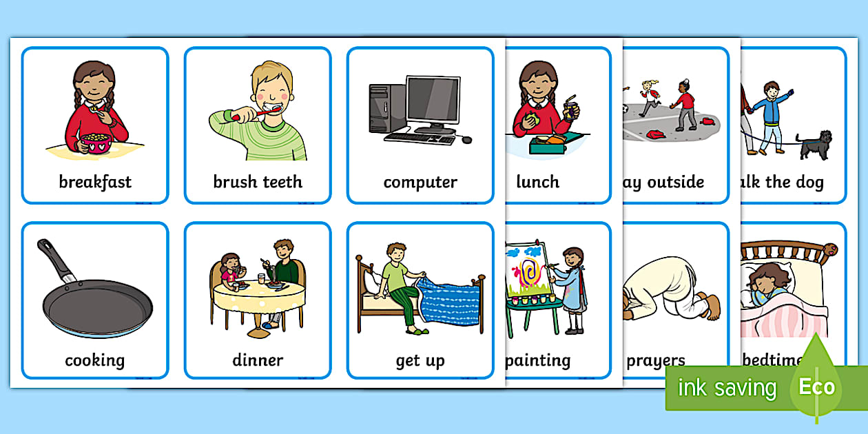 Daily Routine Cards for Home (teacher made) - Twinkl