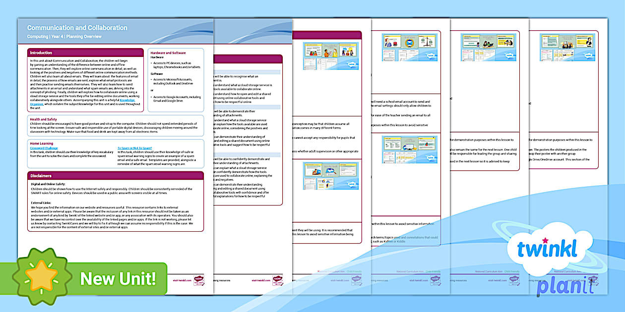 Communication and Collaboration Year 4 Planning Overview