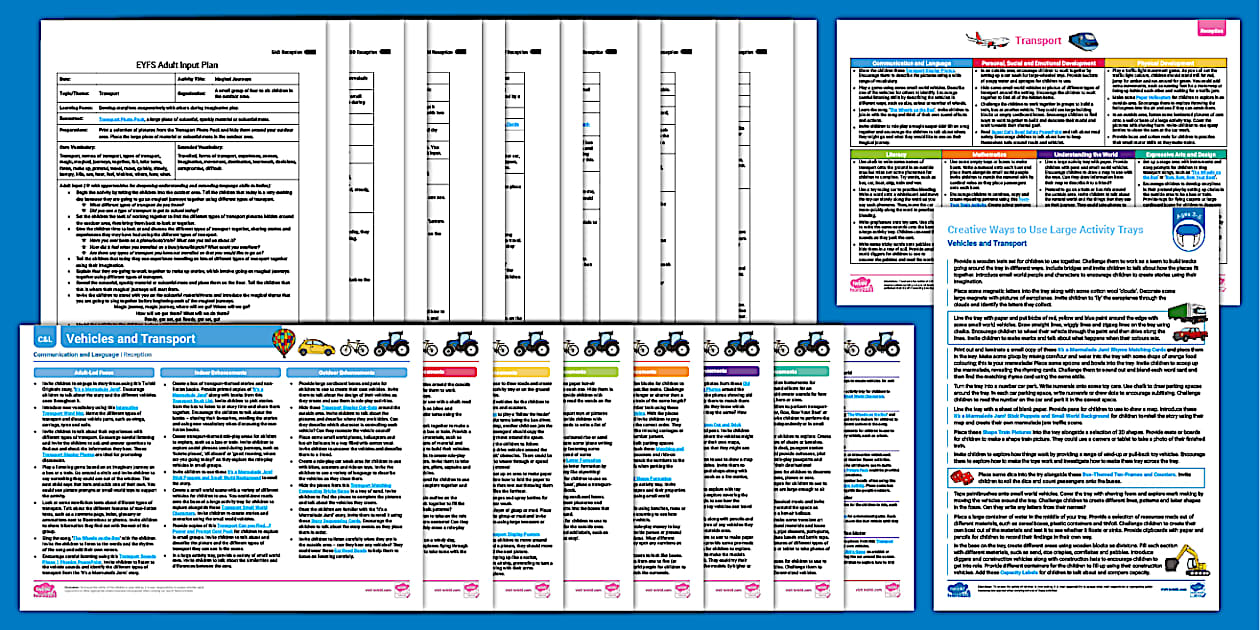 EYFS Reception Vehicles and Transport Bumper Planning Pack