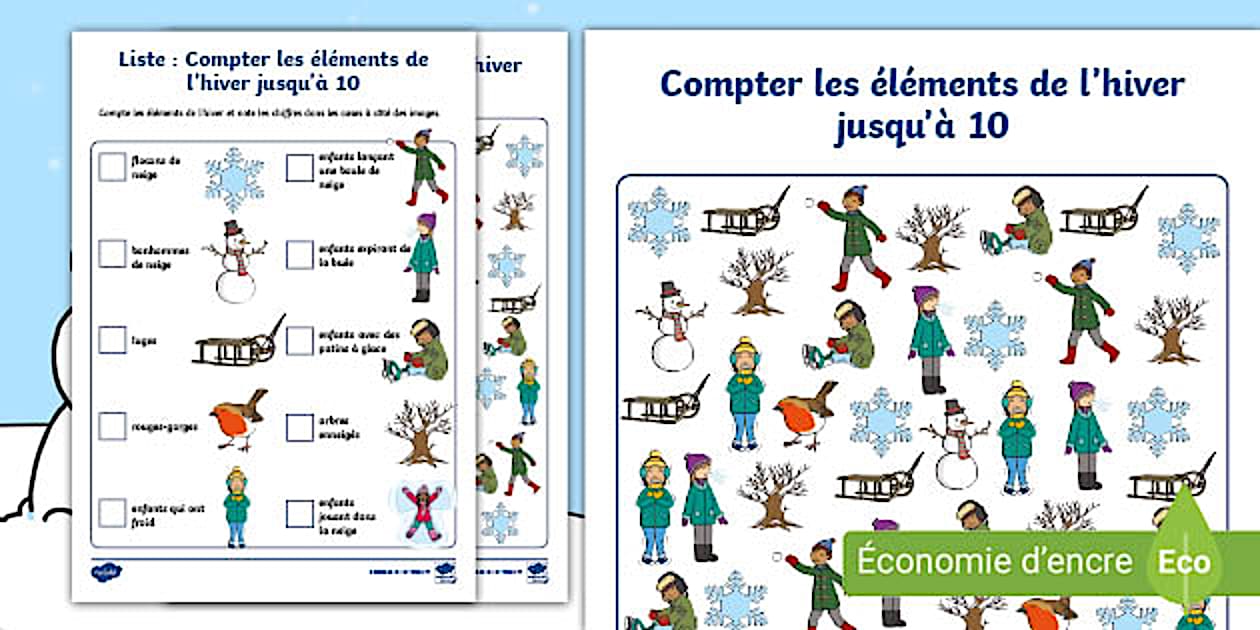 Compter les éléments d'hiver jusqu'à 10 - Twinkl