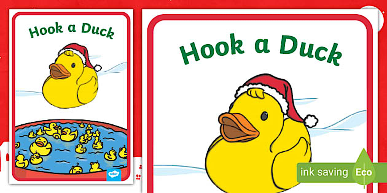 Christmas Themed Hook a Duck Poster (teacher made) - Twinkl