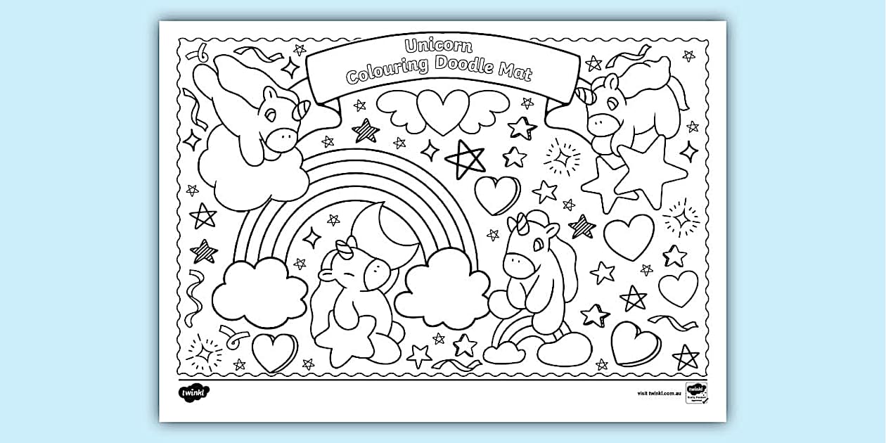 My First Unicorn Doodle Mat (Hecho por educadores) - Twinkl