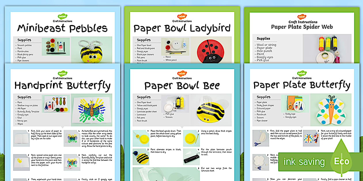 Minibeasts Craft Activity Pack for 2-4 Year Olds - Twinkl