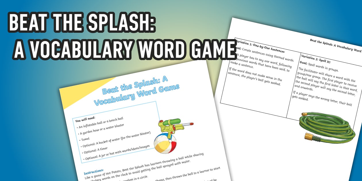 Beat the Splash Vocabulary Game
