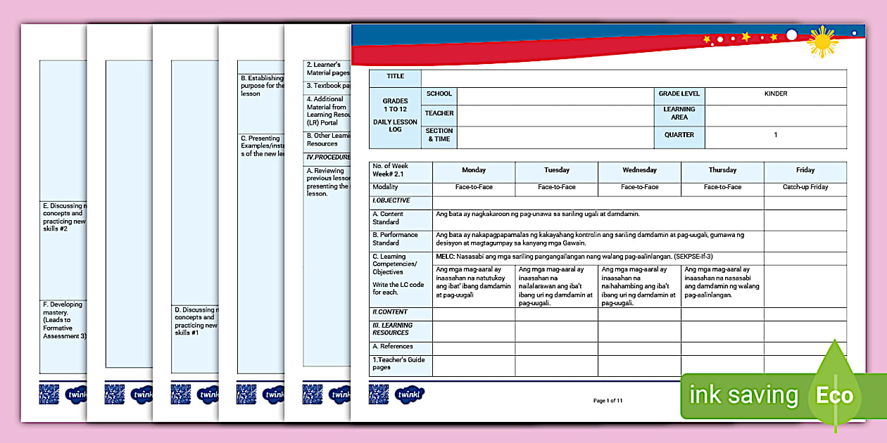 MELCbased Kindergarten Lesson Plan Twinkl Philippines