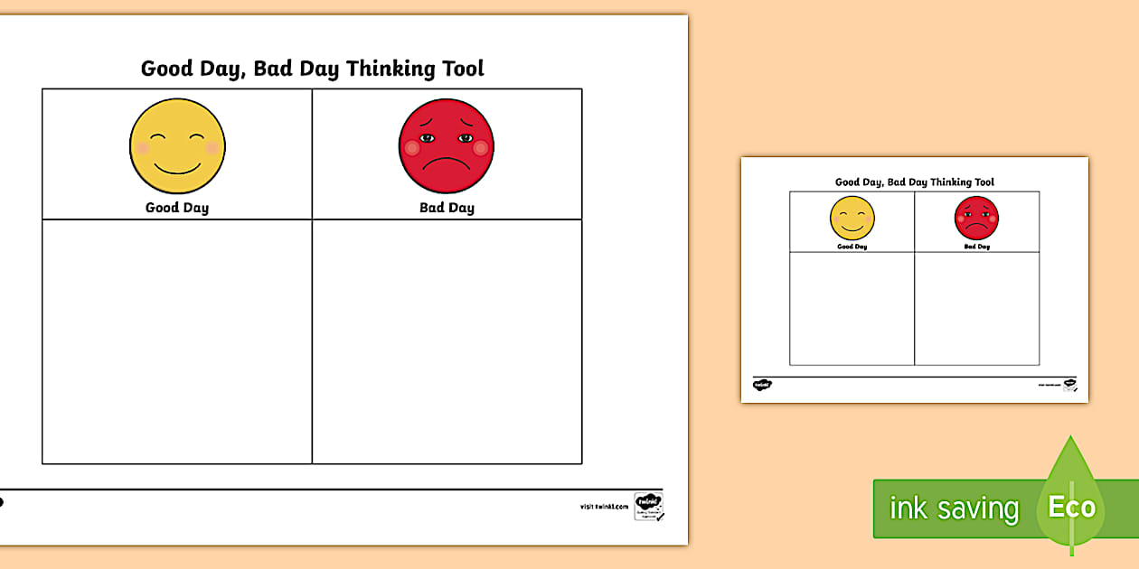 Good Day Bad Day Thinking Tool (teacher made) - Twinkl