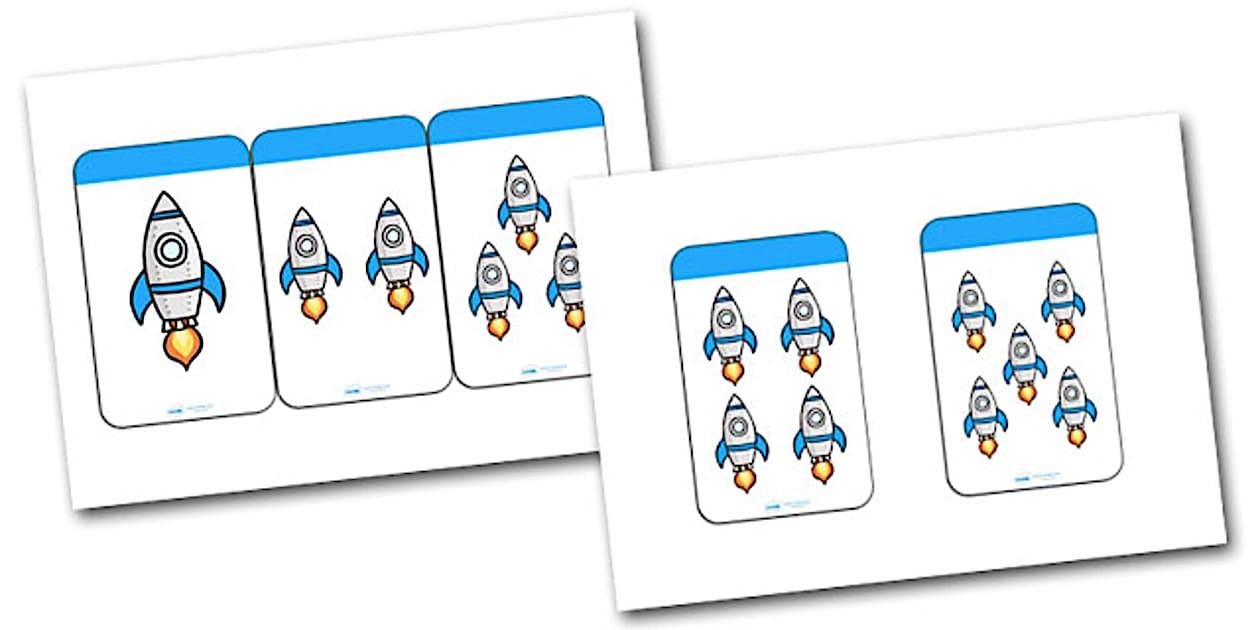 Count the Rockets Activity Cards (1-5) - Twinkl