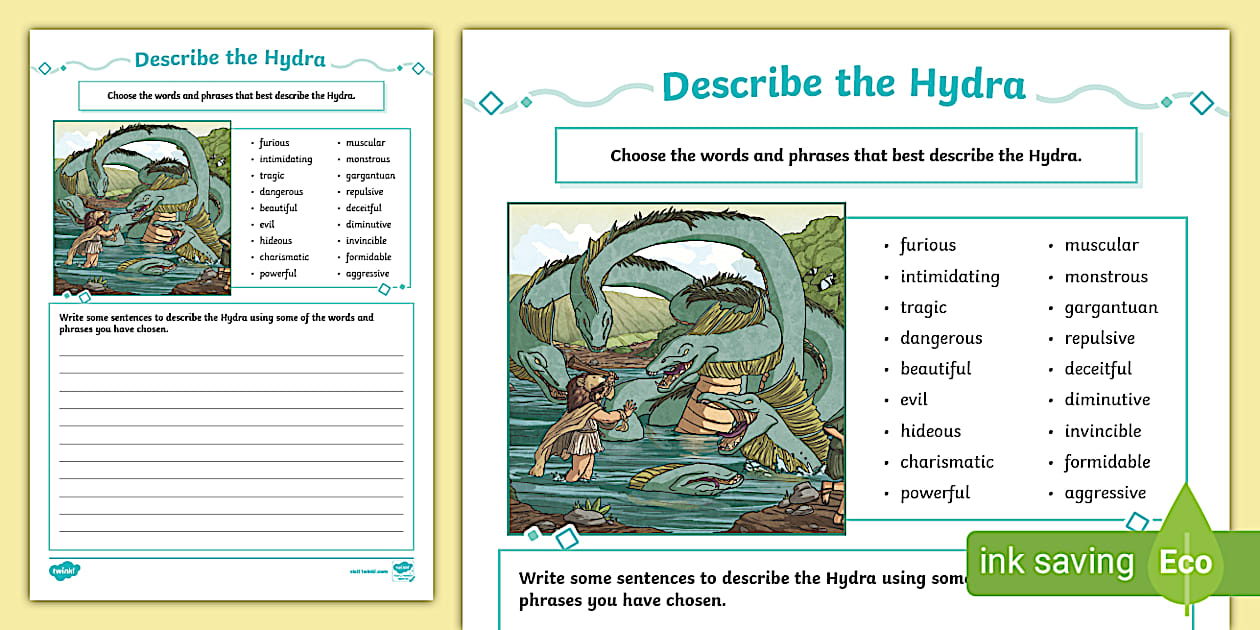 Hydra Writer Describe the Hydra Worksheet
