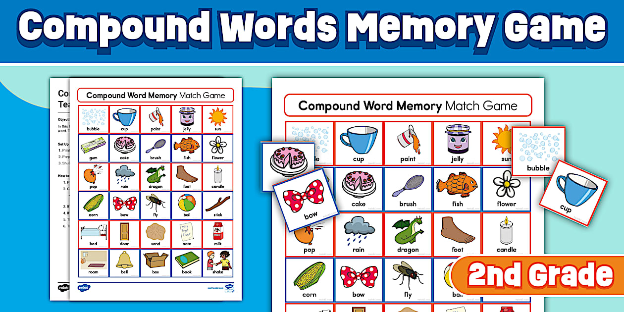 Second Grade Compound Word Memory Match Game