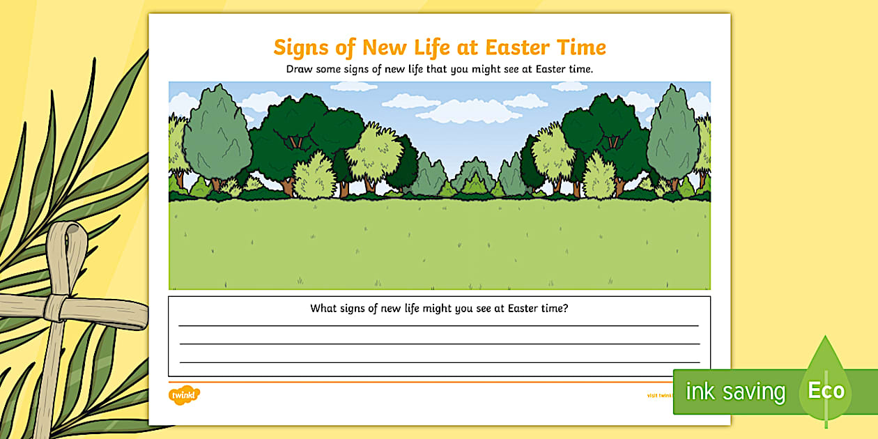 Signs of New Life at Easter Time Worksheet - Twinkl