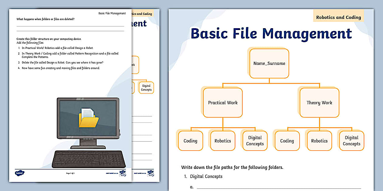 Robotics and Coding -Basic File Management (teacher made)