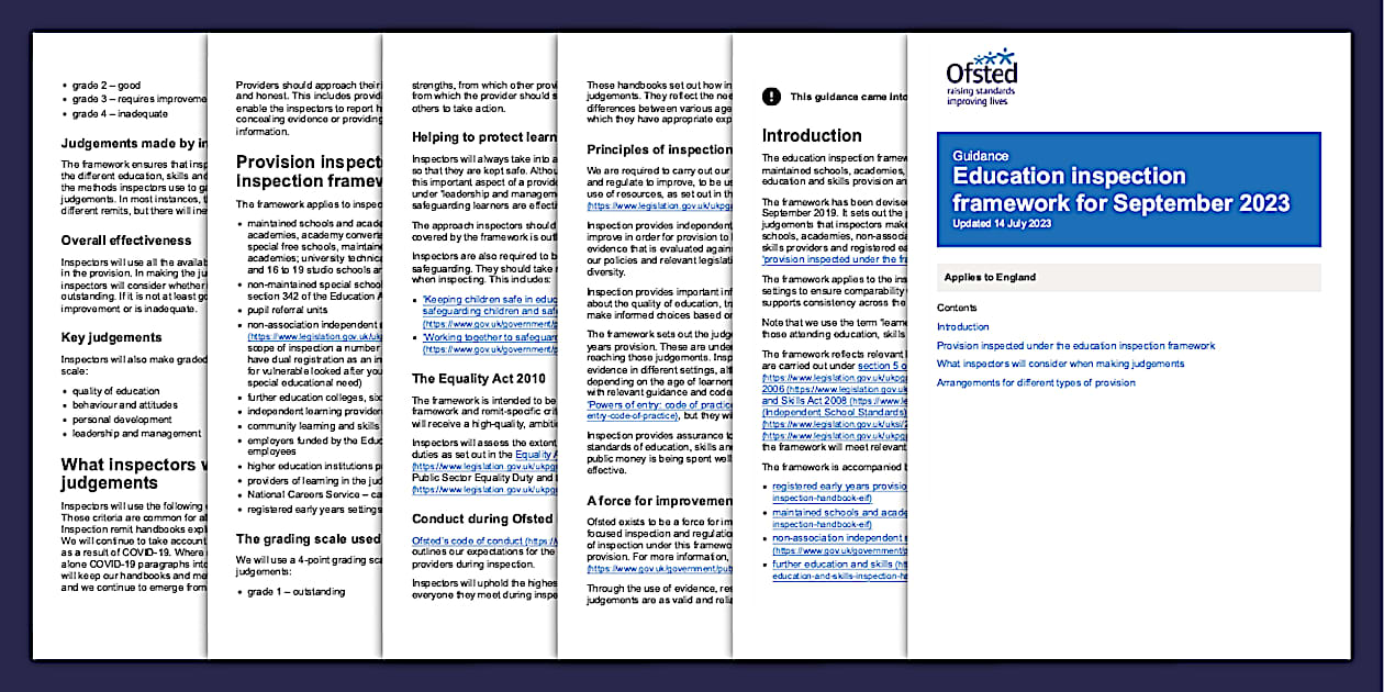 FREE! - Ofsted Education Inspection Framework (teacher made)