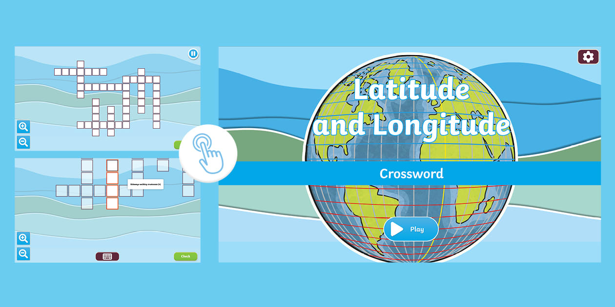 Latitude and Longitude Interactive Crossword (teacher made)