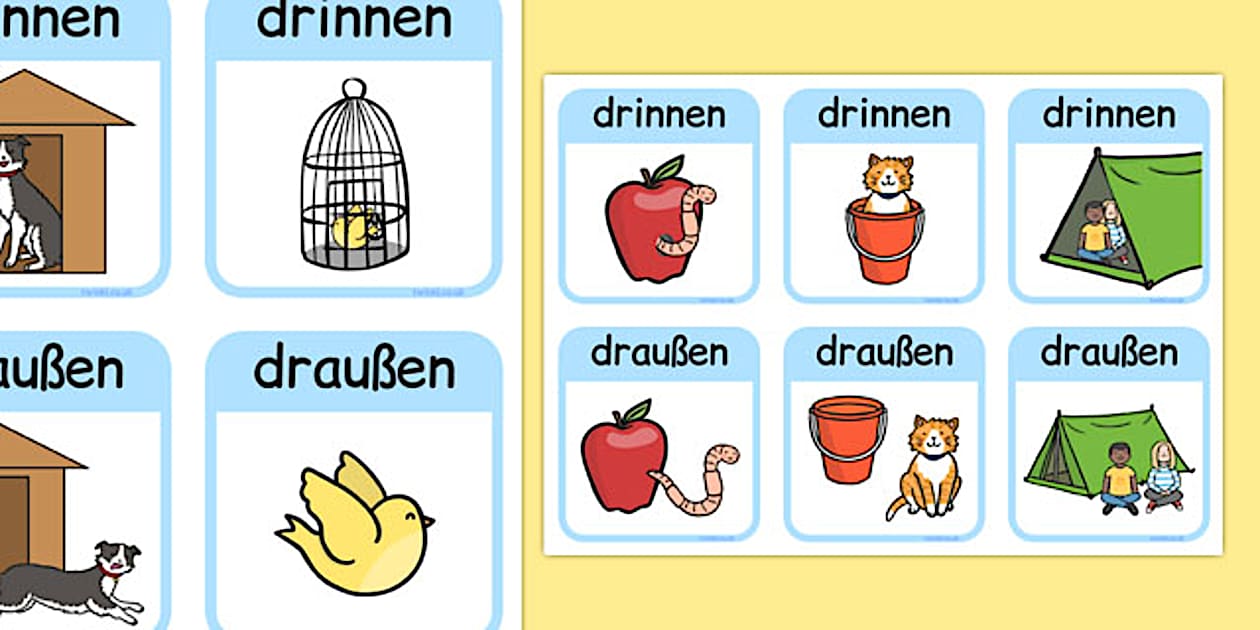 Outside Inside Locational Prepositions German - Twinkl