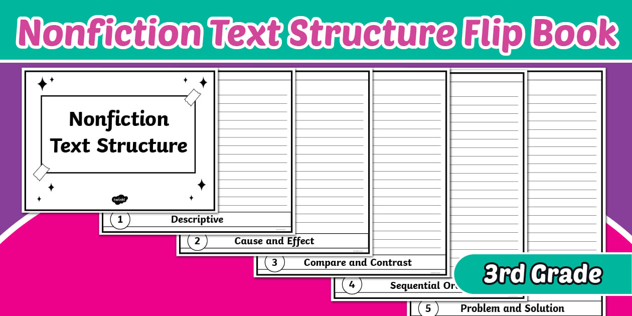 Third Grade Nonfiction Text Structure Flip Book Twinkl