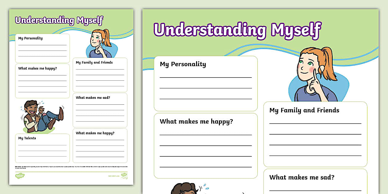 Understanding myself fact file template teacher made 