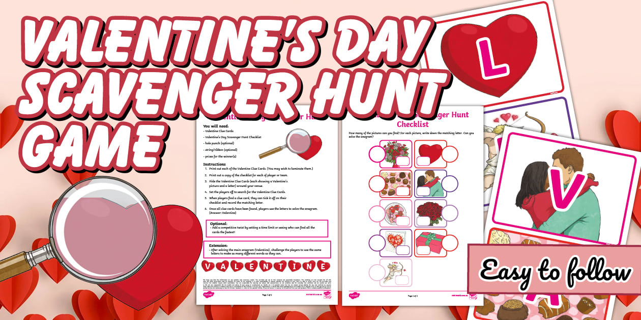 Valentine's Day Scavenger Hunt Game