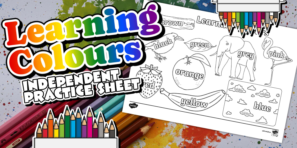 * NEW * Learning Colours Colouring Page