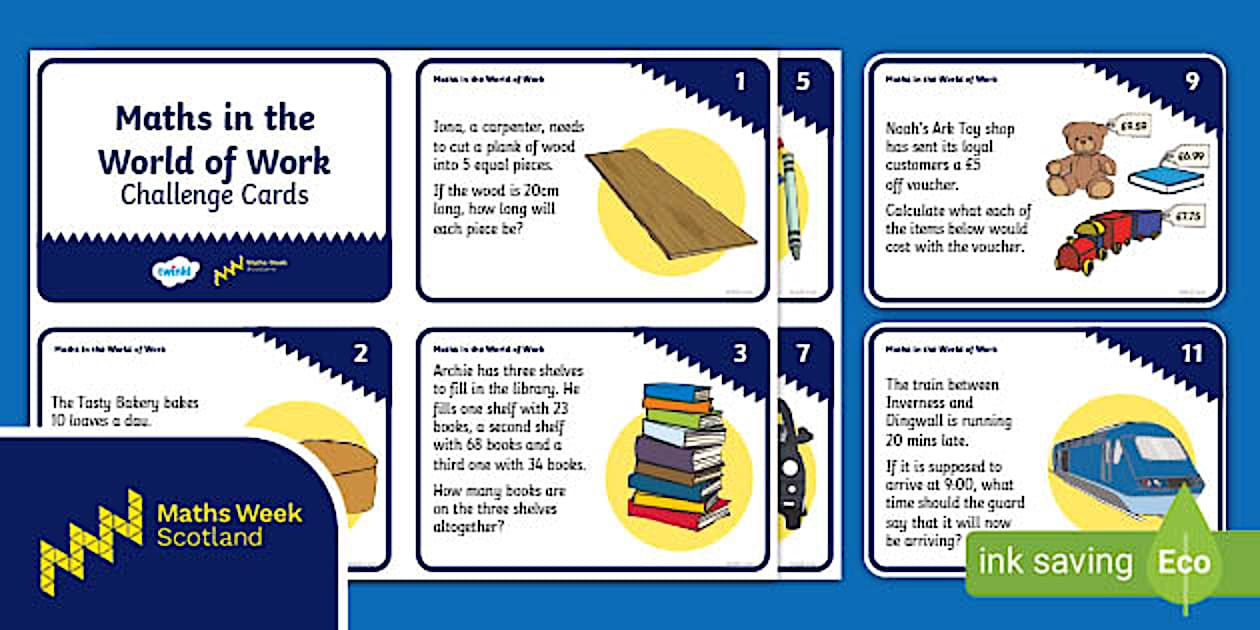 FREE! - Maths in the World of Work Word Problem Challenge Cards